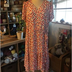 Talbots flounce dress petite